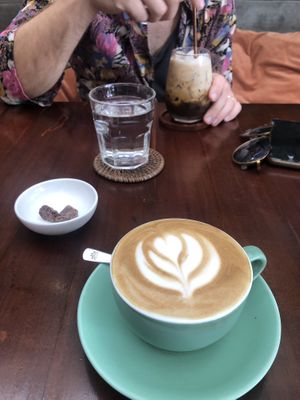 Latte and salted coffe (VERY VERY GOOD!)  at Nourish in Hoi An