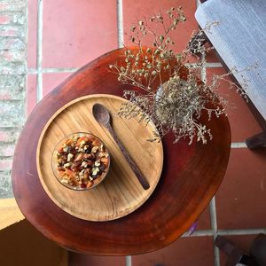 Apple Pie overnight oats topped with walnuts and raisins at Nourish in Hoi An