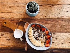 Granola with coconut milk, dark chocolate and cashew butter at Nourish in Hoi An