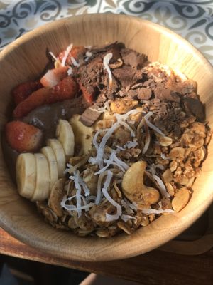 Chocolate smoothie bowl (95k) at Nourish in Hoi An