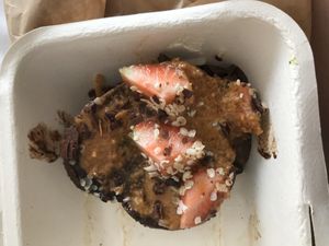 My takeaway raw vegan cheesecake got a little crushed (60k) at Nourish in Hoi An