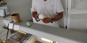 Coconut vanilla sorbet... Nom nom nom at Pepita's Artisan Ice Cream in Curl Curl