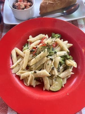 Pasta primavera without feta cheesee  at Bobby V's in Kapaa