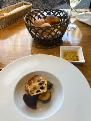 Sweet potato starter  at Longing House Restaurant in Nagano