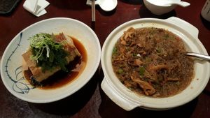Grape seaweed, and vermicelli noodle dish at Táiwān RénDào SùCài in Shanghai