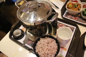 Hotpot set meal at Táiwān RénDào SùCài in Shanghai