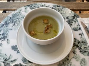 Daily soup  at Donna Veggie in Guimaraes