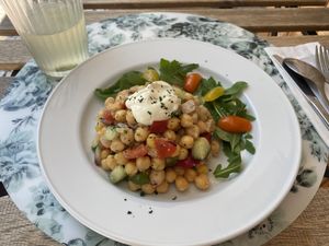 Main dish of the day  at Donna Veggie in Guimaraes