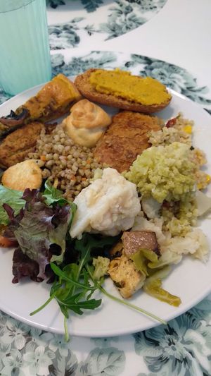 Mix from the buffet. at Donna Veggie in Guimaraes