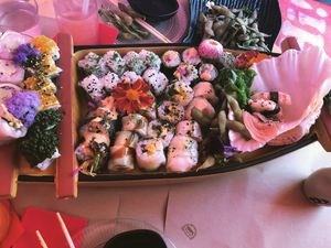 Sushi boat, chef selection  at Legumi Sushi Vegan in Lisbon