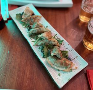 Gyosas  at Legumi Sushi Vegan in Lisbon