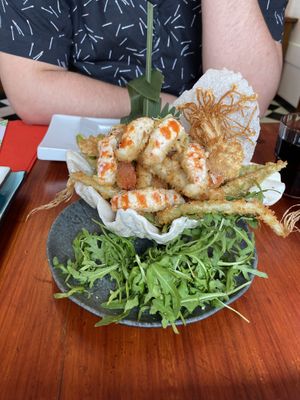 Tempura prawns n veg   at Legumi Sushi Vegan in Lisbon