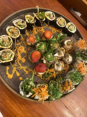 Main for three   at Legumi Sushi Vegan in Lisbon