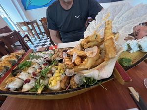 Sushi boat  at Legumi Sushi Vegan in Lisbon