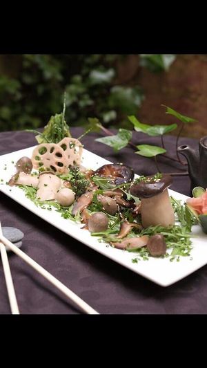 Mushrooms at Legumi Sushi Vegan in Lisbon