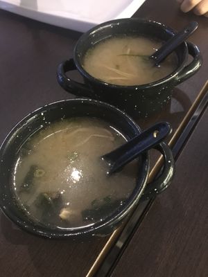 Sopa miso at Legumi Sushi Vegan in Lisbon