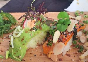 Supernice Avocado and sweetpotato creation  at Legumi Sushi Vegan in Lisbon