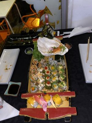 All you can eat sushi boat. at Legumi Sushi Vegan in Lisbon