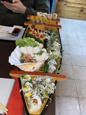 sushi boat  at Legumi Sushi Vegan in Lisbon