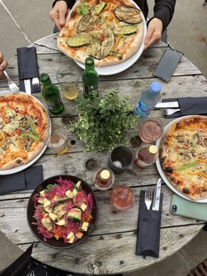 Boscaiola and Grigliata Pizza and Quinoa Salad   at Azzurra Nordkraft in Aalborg