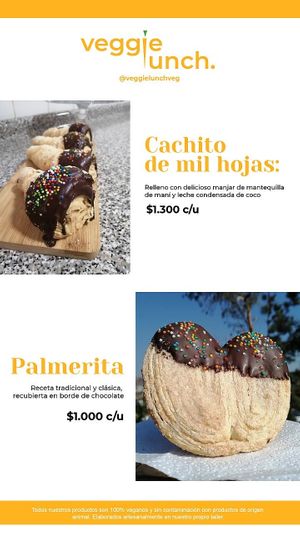 Menu dulces / sweat treats at Veggie Lunch in Santiago