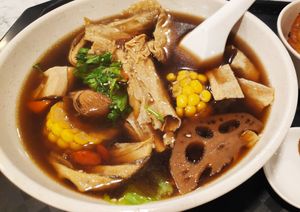 Lion's Mane Mushroom Herbal Soup at Thunder Tree 擂茶树 - VivoCity in Central Singapore
