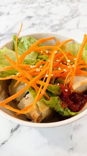 handmade spring roll at Thunder Tree 擂茶树 - VivoCity in Central Singapore