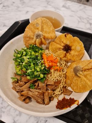 King Oyster Mushroom Kolo Mee ~ 11/11/21 at Thunder Tree 擂茶树 - VivoCity in Central Singapore