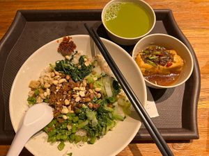 Thunder tea set with side dish toufu $9.30  at Thunder Tree 擂茶树 - VivoCity in Central Singapore