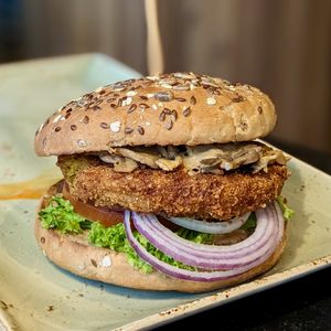 Vegan Senner Burger at Hans im Glück - Vivocity  in Central Singapore
