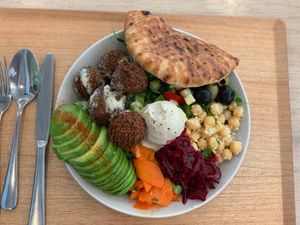 Avocado Salad with added Falafel. 🌱 at Chick Peace 칙피스 - Gangnamgu in Seoul