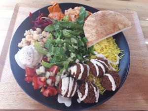 Falafel rice 9900 Won at Chick Peace 칙피스 - Gangnamgu in Seoul