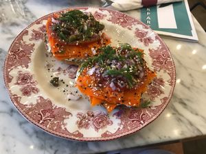 "Classic bagel & lox" at Counterpart Vegan in Los Angeles