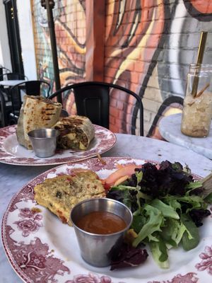 Counterpart Burrito and Tunisian Frittata at Counterpart Vegan in Los Angeles
