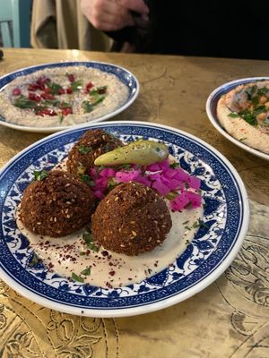 Falafel with tahini and pickled veg at Comptoir Libanais - Bluewater in Dartford