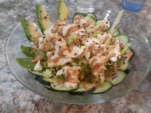 Day 1 / Dinner / tofu + cucumber salad at La Piparra in Bilbao