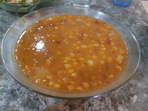 Day 1 / Dinner / Potato + corn soup at La Piparra in Bilbao