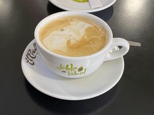 Cafe con letche de avena  at La Piparra in Bilbao
