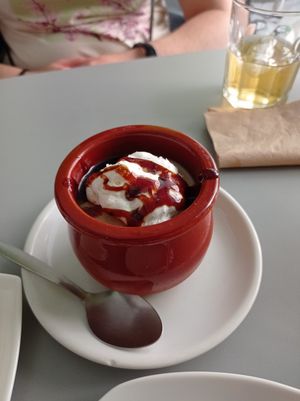 Natillas salted caramel at La Piparra in Bilbao