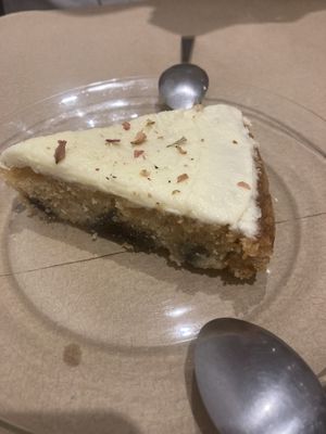 Lemon almond delicious cake  at La Piparra in Bilbao