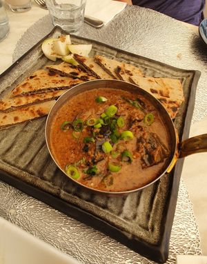 Eggplant (Vangi) Curry with Bhakri  at Food Paradise in Claremont