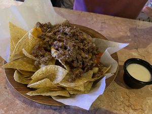 Muchos Nachos with added Impossible minced meat at Privé - Wheelock Place in Central Singapore