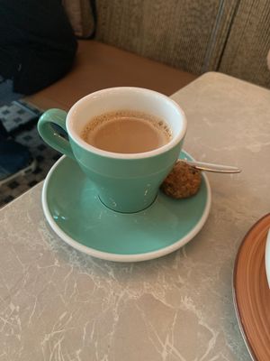 Oat milk flat white. $6SGD  at Privé - Wheelock Place in Central Singapore