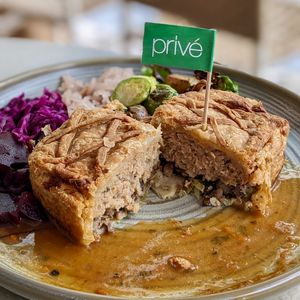 Vegan Festive “Sausage” Pie at Privé - Wheelock Place in Central Singapore