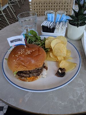 Vegan Impossible burger at Privé - Wheelock Place in Central Singapore