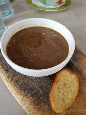 Vegan mushroom soup at Privé - Wheelock Place in Central Singapore