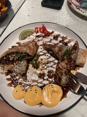 duck roti rolls  at Tyranny of Distance in Windsor