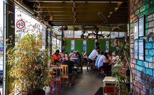 smokers area at Tyranny of Distance in Windsor