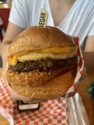 Gluten free McGriddle at Munchies Vegan Diner in Santa Ana