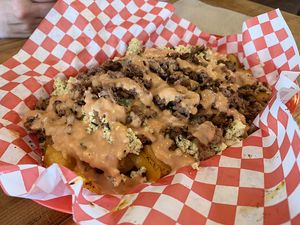 Breakfast Poutine at Munchies Vegan Diner in Santa Ana